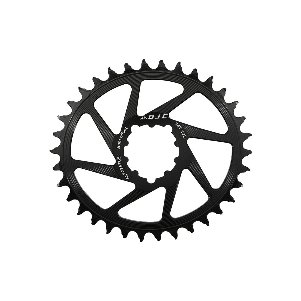 DJC Bike 3 Bolt Mount Oval MTB Chainring 3mm Offset Narrow Wide for SRAM DUB BB30 XX1 X01 GX Eagle Crankset 28T-38T