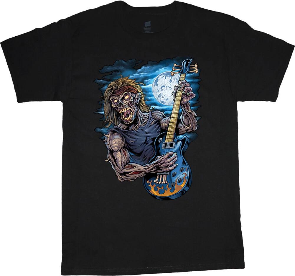Guitar T-shirt Mens Halloween Shirts Zombie Mens Graphic Tees Zombies XXXL
