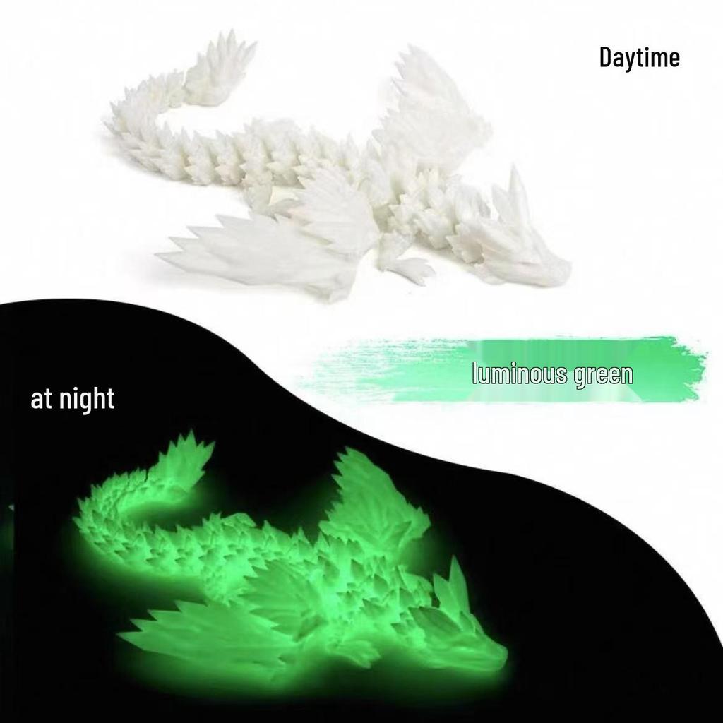 3D Printed Luminous Dragon Egg & Movable Crystal Dragon Toy Set for Kids