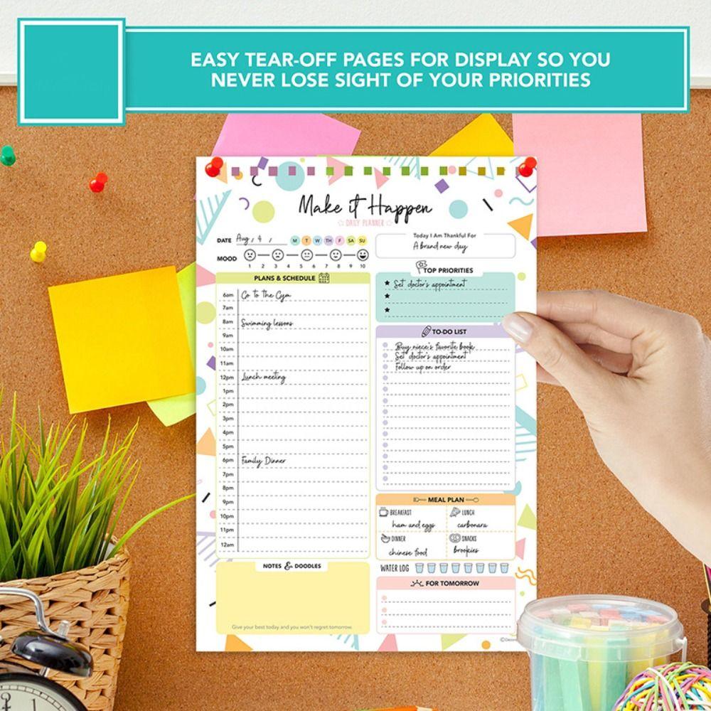 52 Sheets Schedules Journal Easy Tear-off Schedule Writing Pads To Do List Notepad Student