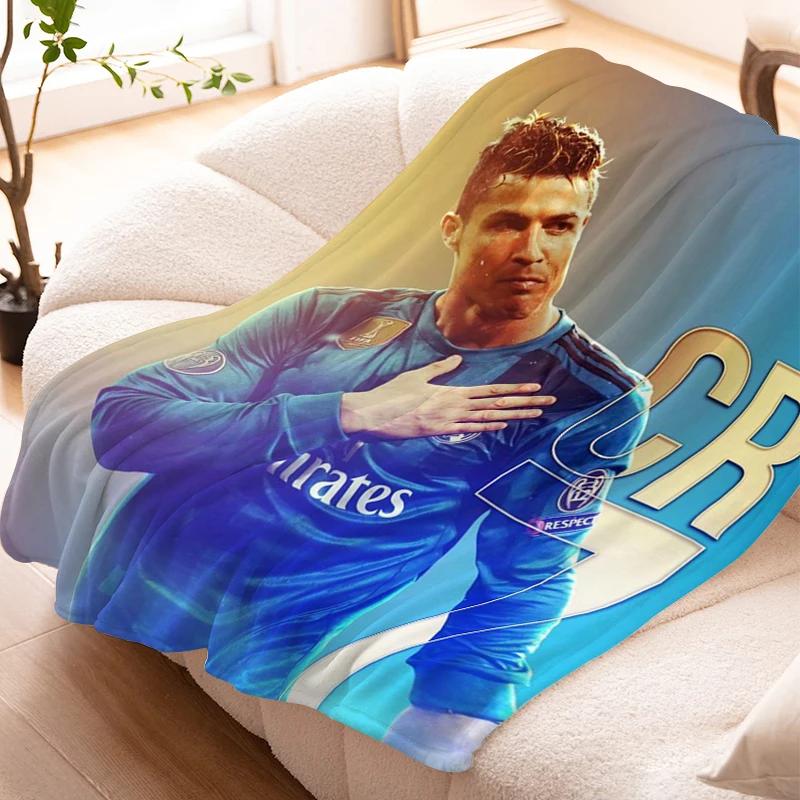Sofa Blankets for Winter Cristiano Ronaldo Warm Knee Bed Fleece Custom Camping Fluffy Soft Blankets Microfiber Bedding King Size