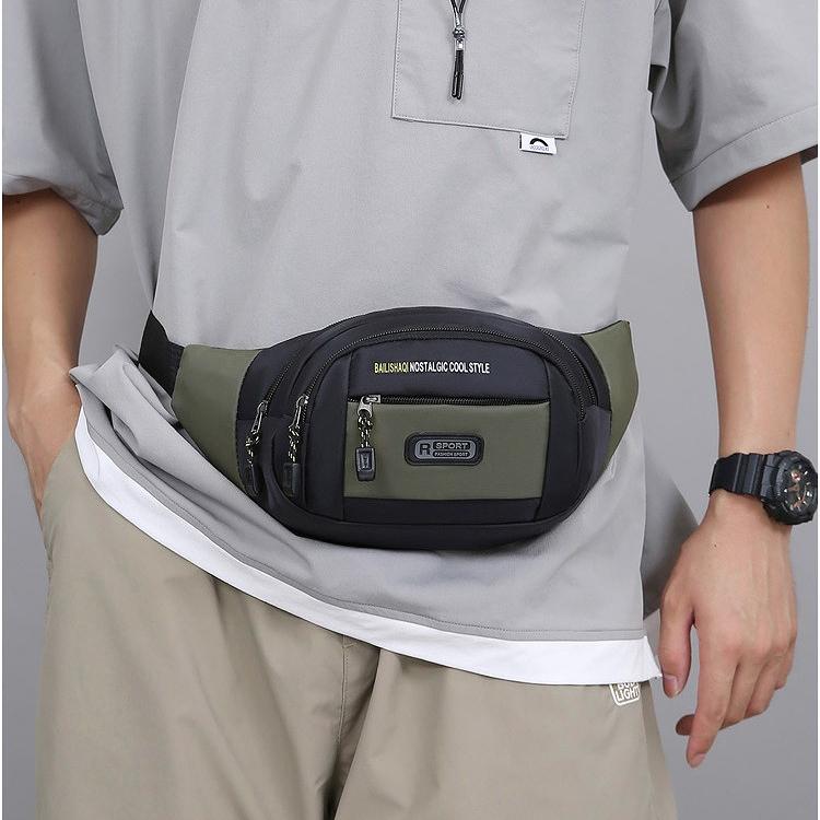 Men Women Sports Waist Bag Large Capacity Fanny Pack Multi Pocket Crossbody Chest Bag Casual Travel Running Hiking Belt Bag