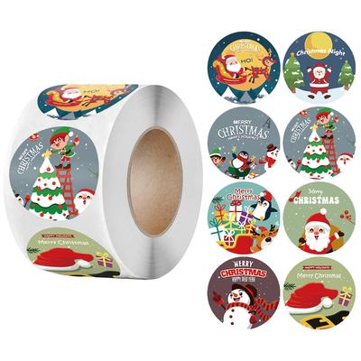 500Pcs 1 Inch Merry Christmas Santa Claus Labels Stickers for Gift Package Stickers Card Envelope Wrapping Party Baking Small Sticker