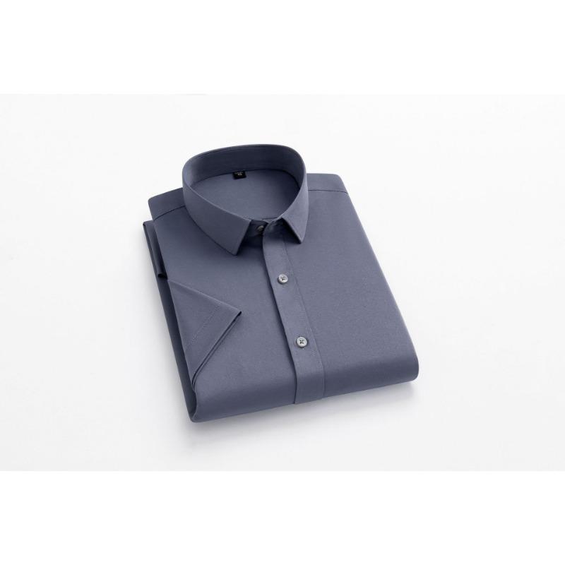 Men's White Slim Fit Short Sleeve Dress Shirt