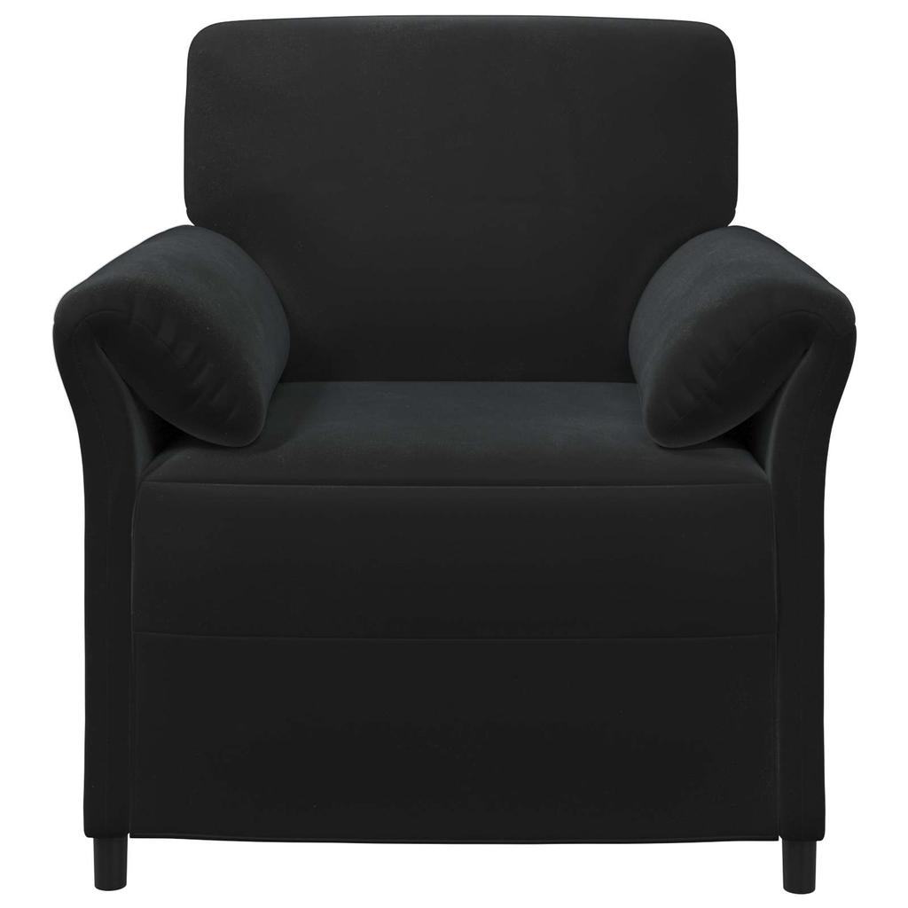1 Seater Sofa Black 88 x 83 x 95 cm Velvet
