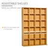 CD Storage Unit with Adjustable Shelves, 89 x 130.5 cm, Beech Wood Finish