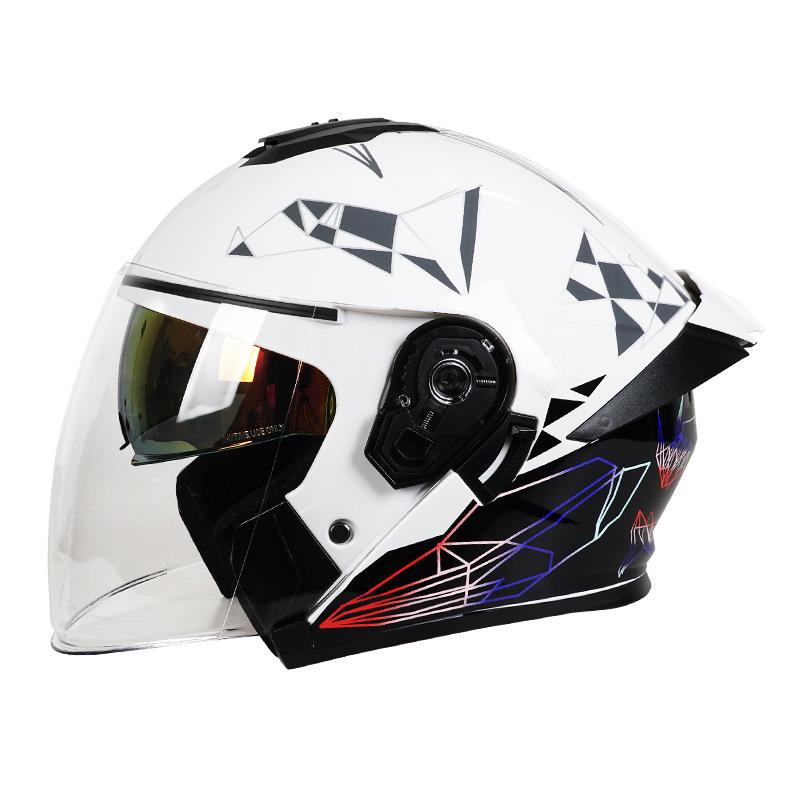 3C Certified Dual Lens Motorcycle Helmet for All Seasons – Unisex, Half and Full Face Options for Winter Riding