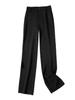 Women's Black Wide-Leg Suit Pants, 2024 Spring Design, High-Waist, Loose Drape, Floor-Length Casual Trousers