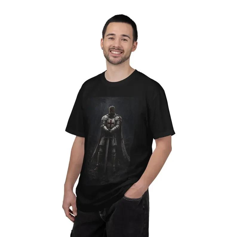 Crusader Knight T-Shirt – Medieval Armor Cross Graphic Tee XXXXL