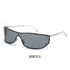 Song Yanfei large frame curved one-piece sunglasses female old money wind street shot YK Spice Girl anti-ultraviolet sunglasses