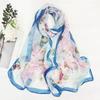 Thin Soft Long Chiffon Scarf Flower Print Beach Scarves Sun Protection Scarf  for Casual Wear