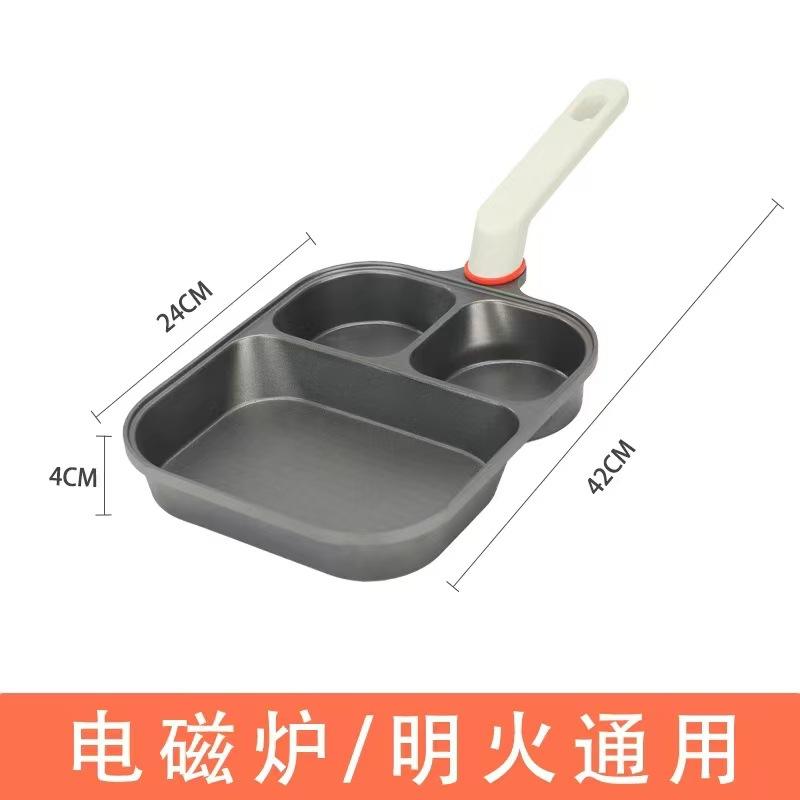 Titanium 3-in-1 Non-Stick Breakfast Pan, Egg Frying Pan, Household Multifunctional Egg Burger Frying Pan, Steak Skillet