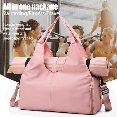 Yoga Bag Sports Fitness Bag Dry Wet Separation Wear-resistant Large Capacity Storage Travel Bag