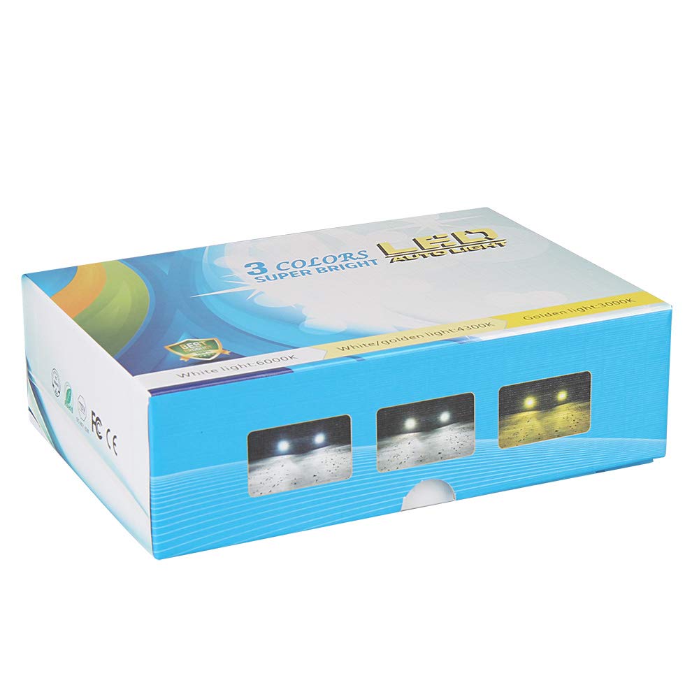 LED Headlight H4 3 Color Temperature 3 Mode Switching Integrated Ultra Mini Compact POOPEE LED Bulb for DC12V Cars 28W Emitting 6000K 3000K 4300K