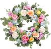 Spring Summer Wreaths For Front Door,Purple  Wreath For Decoration