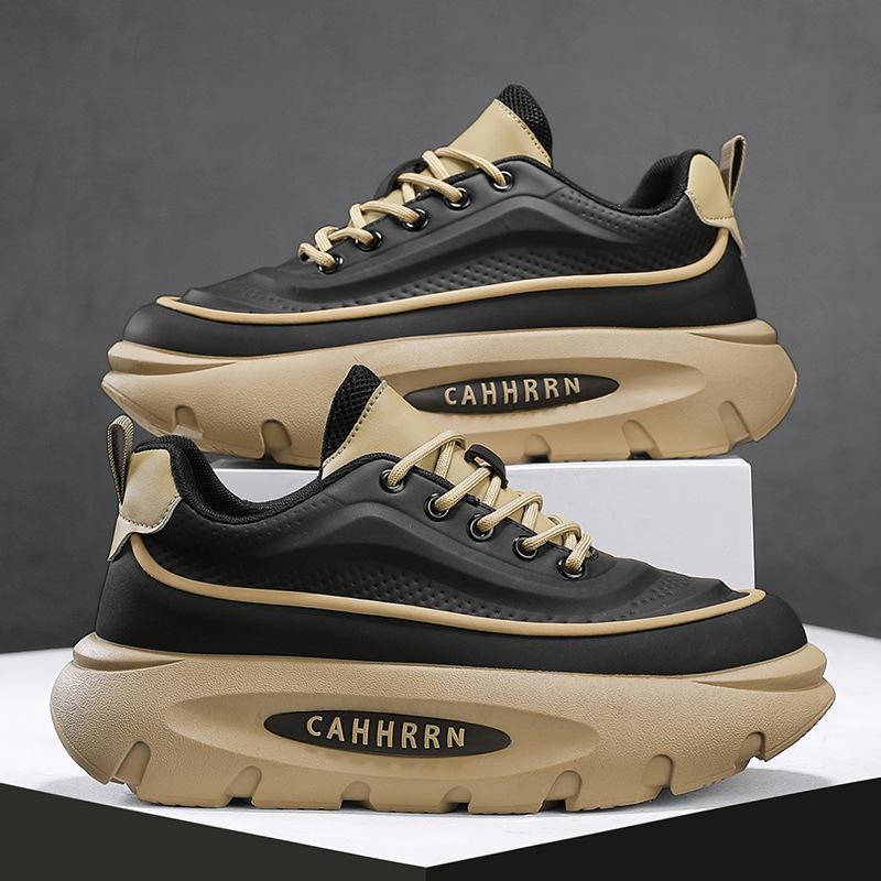 Autumn new men's leather platform dad shoes lightweight and comfortable casual sports shoes fashion men's shoes