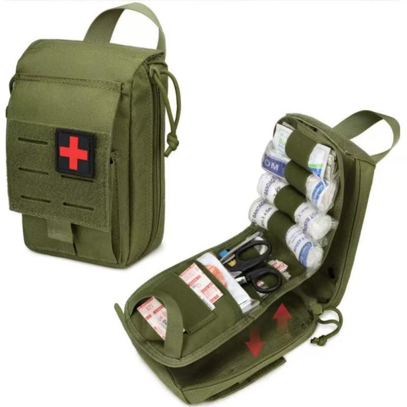 Camouflage MOLLE Tactical Medical Pouch: Multifunctional First Aid & Lifesaving Kit for Outdoor Adventures and Mountaineering