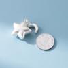 S999 Pure Silver 3D Hard Silver Star and Moon Pendant DIY Bracelet Pendant Handmade Braided Rope Material Accessories