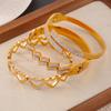 Hong Kong Trendy Minimalist Geometric Diamond-Set Gold-Plated Titanium Bracelet