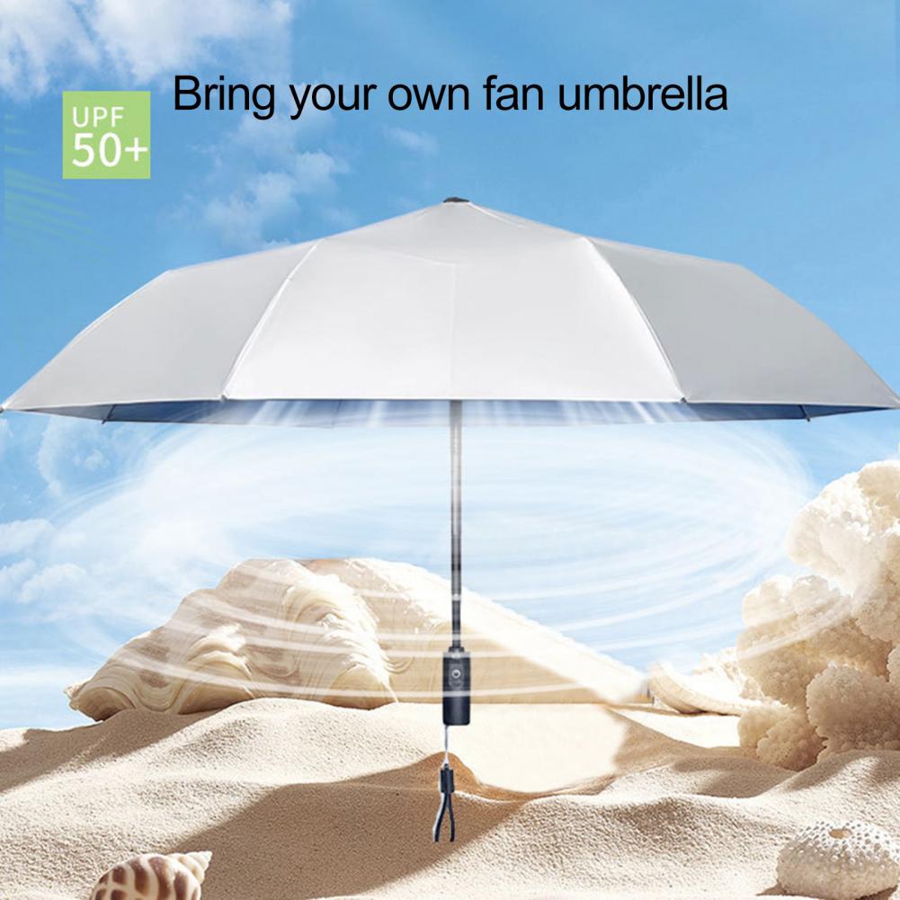Fan Umbrella UV UPF 50+ Rechargeable Fan Sun Umbrella Lightweight USB Sunscreen Fan Parasol For Fishing Outdoor