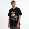 Maglietta Unisex Streetwear Casual con Stampa Bulldog Francese su Moto Vintage Cotone Puro