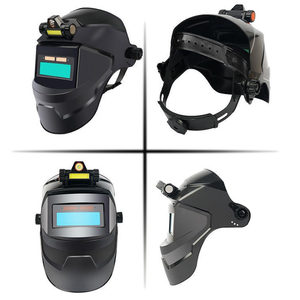 Automatic Dimming Welding Facemask Large View True Color Auto Darkening Welding Facemask 130℃ High Temperature Resistant