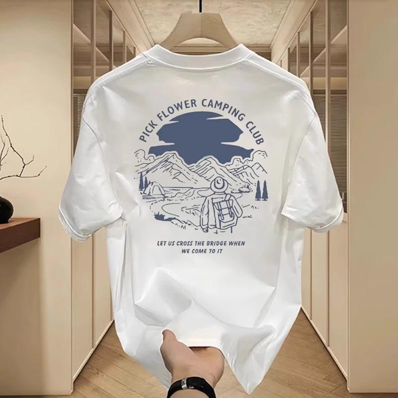 

Summer Outdoor Hiking Leisure Sport Loose and Breathable Highquality Pure Cotton Mens Tshirt for Comfortable Wear L