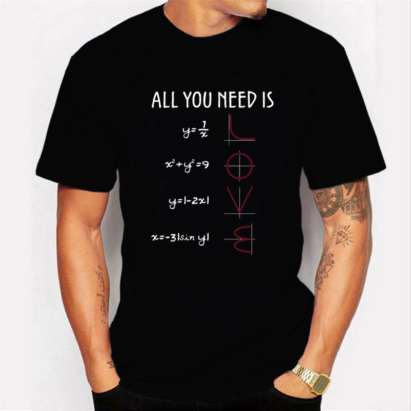 Funny Mathematics Pun Pattern Tshirt Shortsleeved Cotton Japanes Unisex Tee Shirts Unisex Tee All You Need Is Love Equations