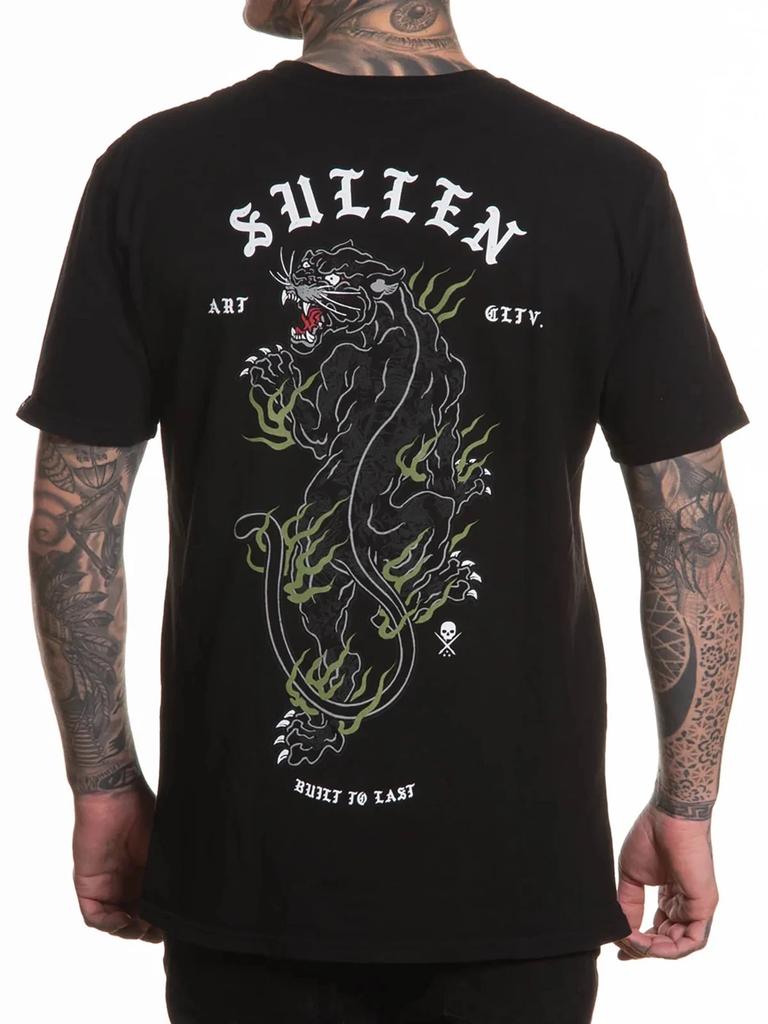 Sullen Men's Crawling Panther Short Sleeve Premium T-shirt Tattoo Art Cat Tee