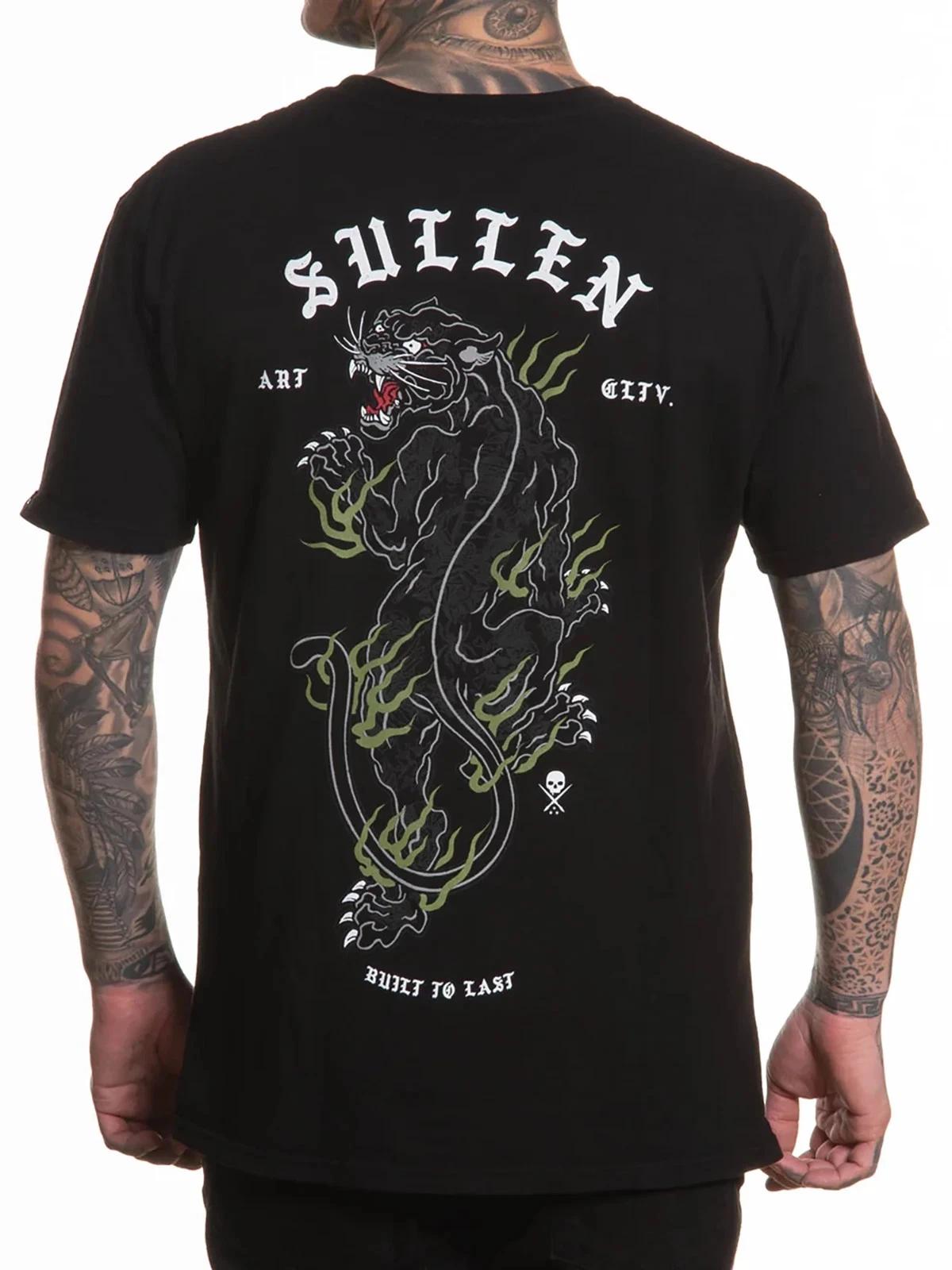 

Sullen Men s Crawling Panther Short Sleeve Premium T-shirt Tattoo Art Cat Tee XL