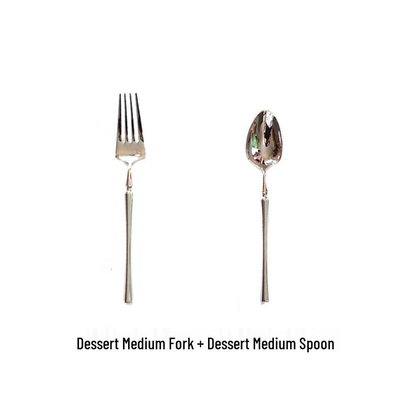 Mingling European Style Dessert Fork and Spoon Set