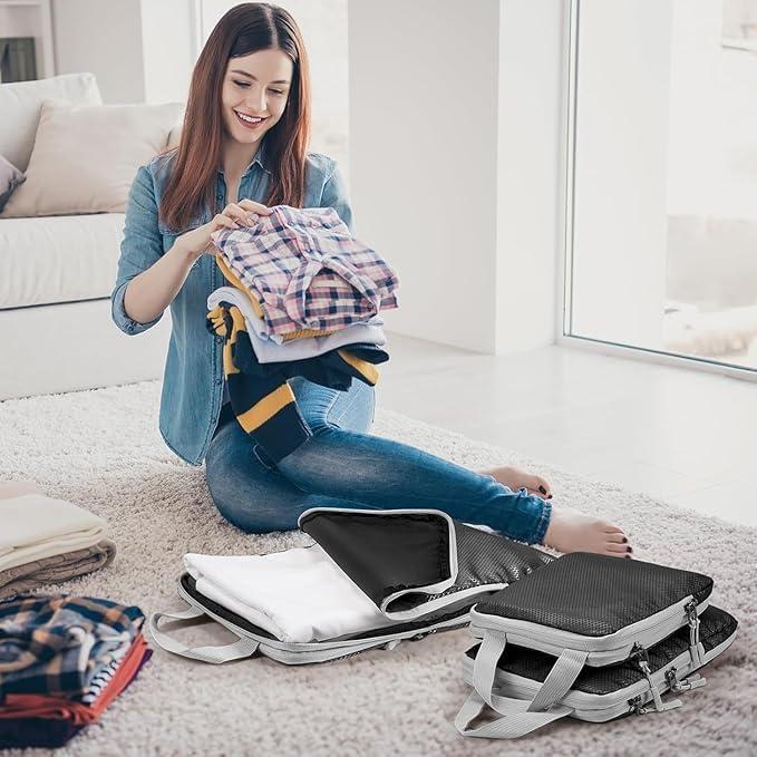 Handbag 3-Piece Set, Zipper Compression, Travel Storage Bag, Compression Set, Toiletries/Cosmetics, Clothes Storage, Business Trips, Travel,