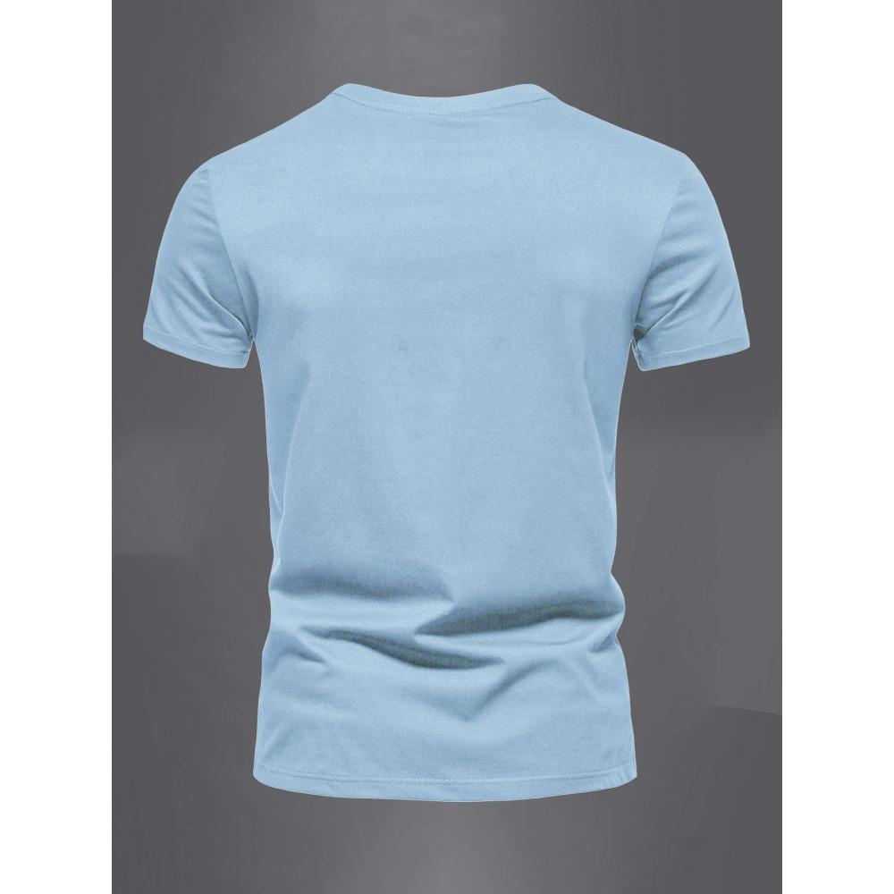 Sommer Herren 100% reine Baumwolle lässig Sport locker übergroß einfach Buchstabenmuster bedruckt Rundhals Kurzarm T-Shirt Top