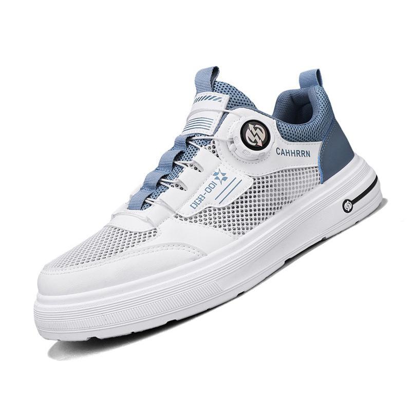 

Summer new mesh hollow breathable casual sports shoes rotating button student shoes 44