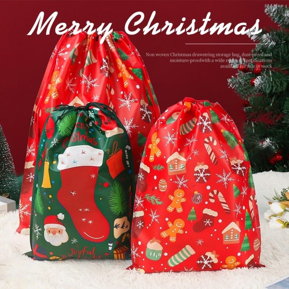 Snowman Xmas Present Sack Large Capacity Candy Bag New Bronzing Christmas Bag  Xmas Gifts