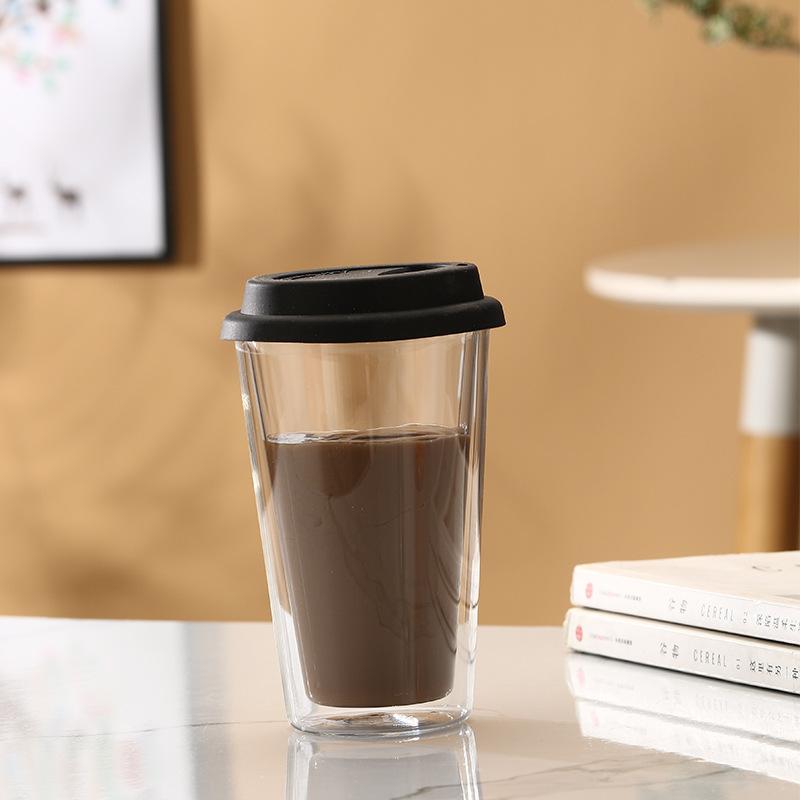 Multi-colored Creative Double-layered Glass Cups with High Borosilicate for Wholesale