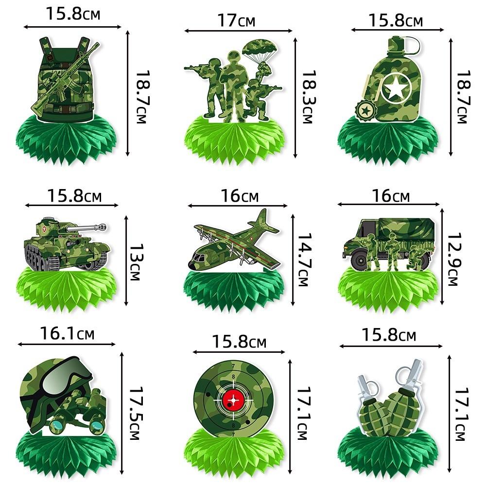 Style Honeycomb Military Tabletop Decor For Kids Party Venue Decorations Event