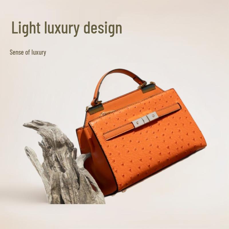 

Designer High-End Ostrich Pattern Crossbody Handbag for Fashionable Ladies оранжевый