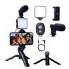 AY49 Kit de Soporte Plegable para Teléfono Móvil para Transmisión en Vivo Luz de Relleno LED Palo Selfie Trípode Micrófono Kit de Grabación de Vlog Fotografía