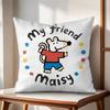 Cute Bobo the Mouse Cushion Cover Natural Linen Organic Fabric DoubleSided Printing Couch Pillow Covers Home Decor