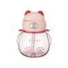 Plastic Children's Water Bottle Portable Leak-Proof Crossbody Water Cup 450ml Big-bellied Bear Students Straw Bottles Summer