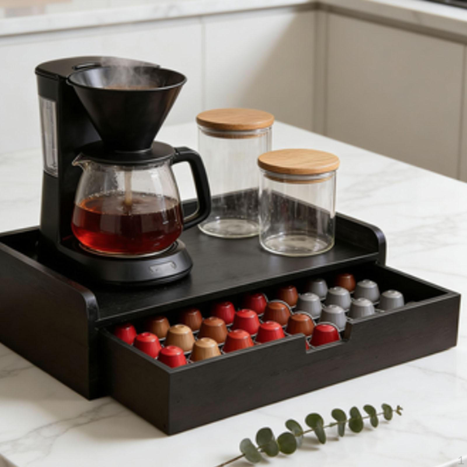 

Coffee Capsule Storage Pod Holder Sturdy Wooden Portable Desktop Container for Home Use Cafe
