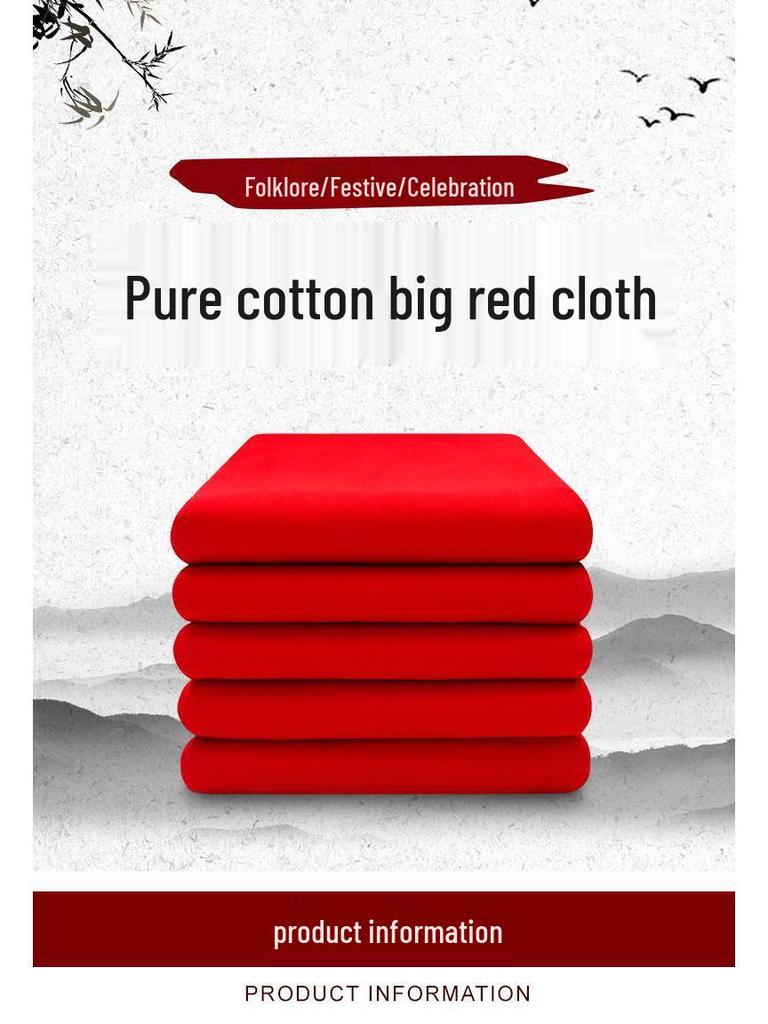 Silk Cotton Chinese Red Fabric for Happy Events and Housewarming, Free Shipping
