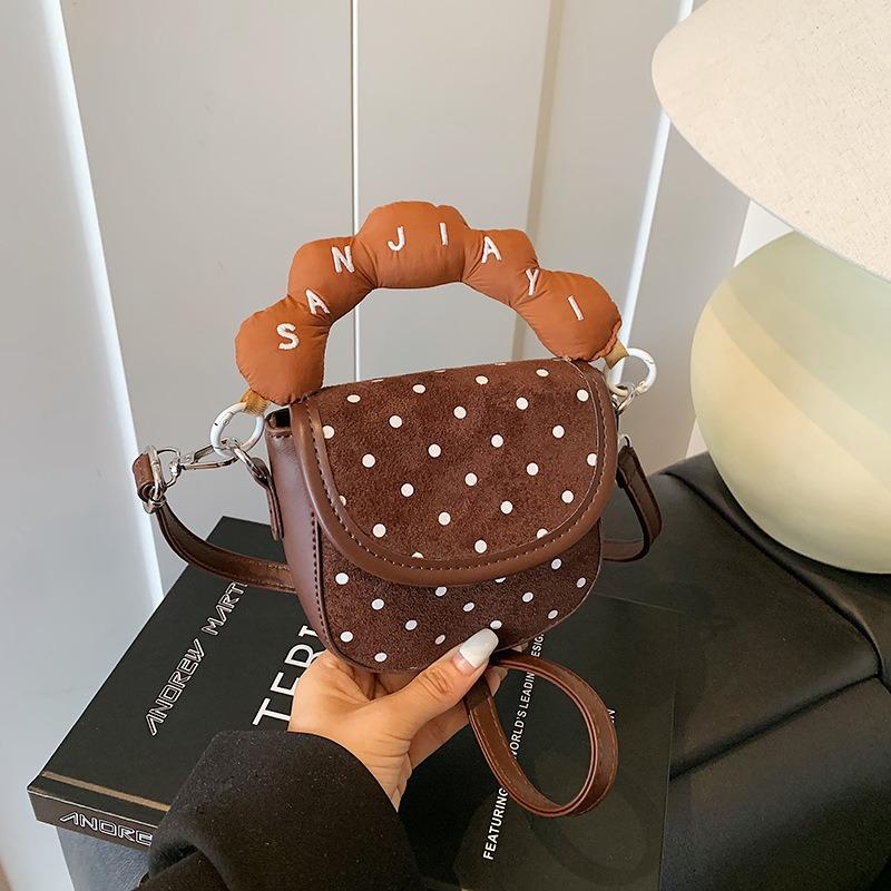 

Милый рюкзак в горошек женский новый осенне-зимний мини-сумка для помады ретро на плечо сумка-мессенджер коричневый