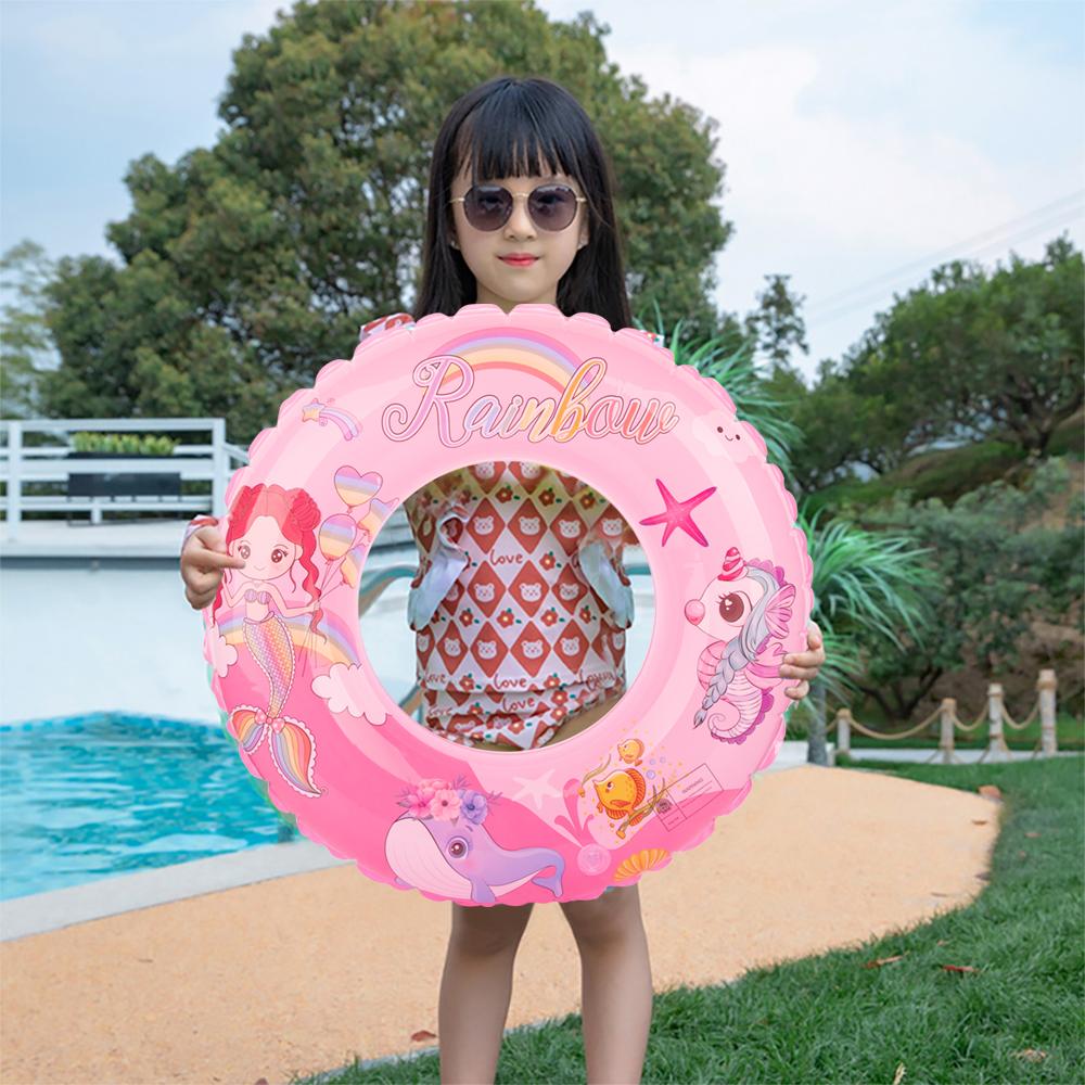 Mermaid children's swimming ring pink rainbow baby underarm swimming ring anti-rollover
