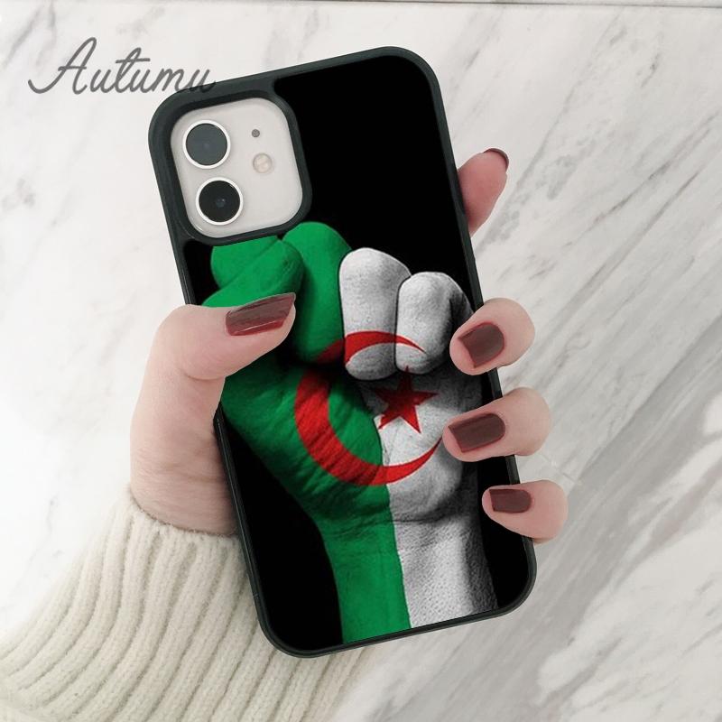 Algerien Algerische Flagge Telefon Fall für iPhone 11 12 13 14 Pro Max mini XR XS SE 2020 7 8 Plus samsung Galaxy S21 S22 Abdeckung shell