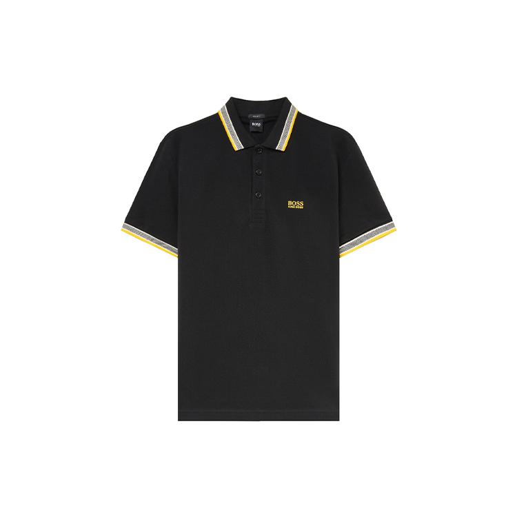 HUGO BOSS Polo Shirts Men's Black Polo Collar Moderate Straight Fit 50398302-016