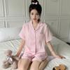 Cloud Cotton Pajamas Girls Summer Pink Plaid Elegant Casual Short-Sleeved Suit Loungewear