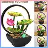 Tabletop Fountain 3-Tiers Lotus Leaf Indoor Decorative Meditation Relaxation Water Fountain Small Waterfall Fountains
