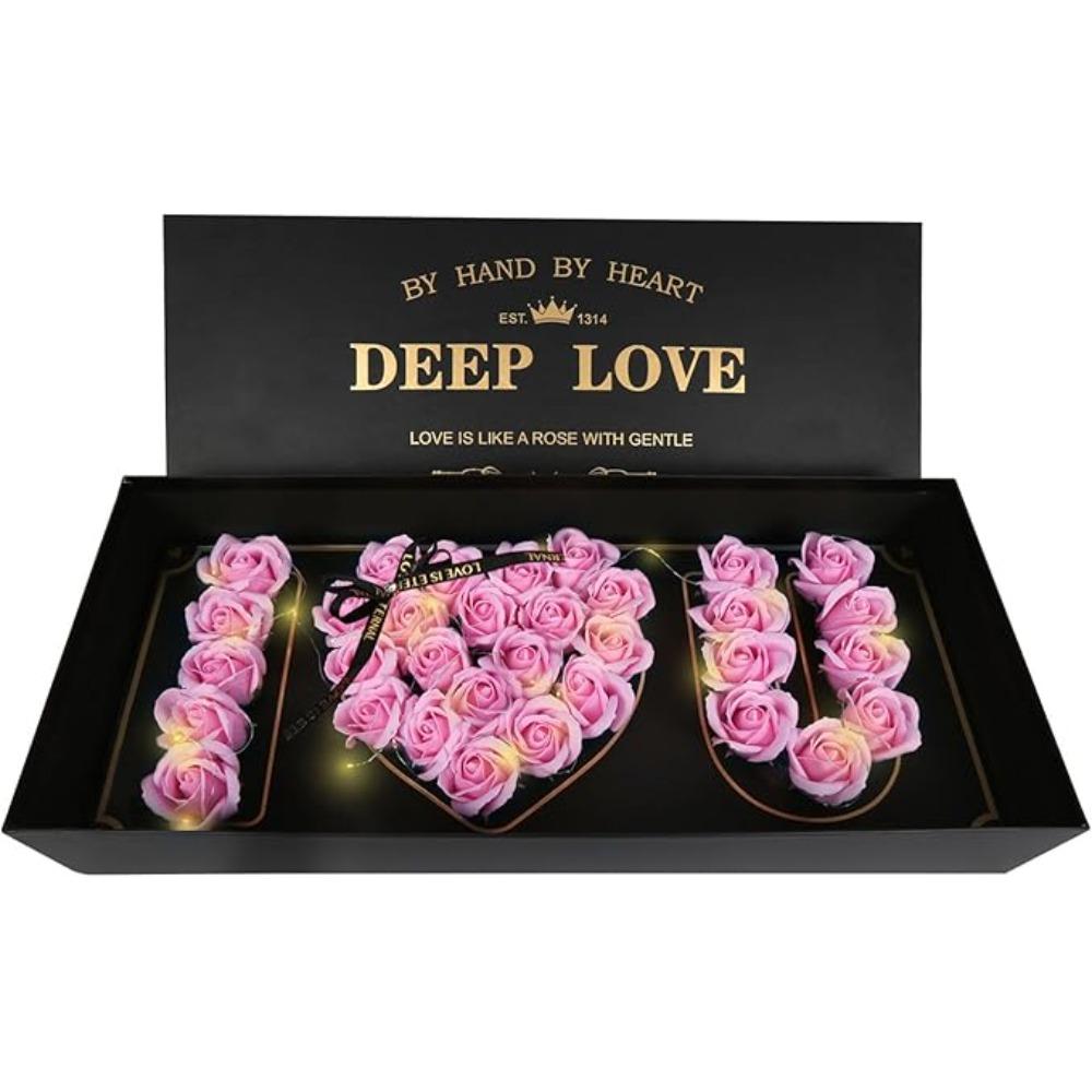 

Лепестки роз для мыла для ванны Мыло для ванны Подарочная коробка с цветами роз Мыло с цветочным ароматом и подсветкой для женщин Подруги Любовницы Женщин День святого Валентина Годовщина розовый